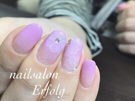 パープル秋お花nail/初回8500円