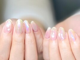 氷ネイル オーロラ ニュアンス
