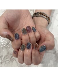 カラフル大理石風ネイル