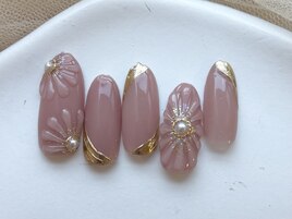 ぷっくりフラワーネイル