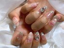《ガーリーピンクチェックnail》
