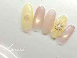 イエロー×ぷっくりフラワー