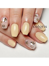 イエローフラワーネイル