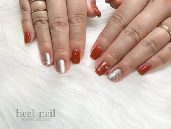 ヒールネイル(heal nail)/テラコッタ×magnet×ぷくぷく~