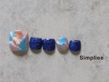 シンプリー ネイルアンドアイラッシュ 祖師谷大蔵店(Simpliee Nail&Eyelash)/さざなみ　￥7900 フットネイル