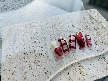 テテネイル(tete.nail)/冬いちご×ギンガムチェック！