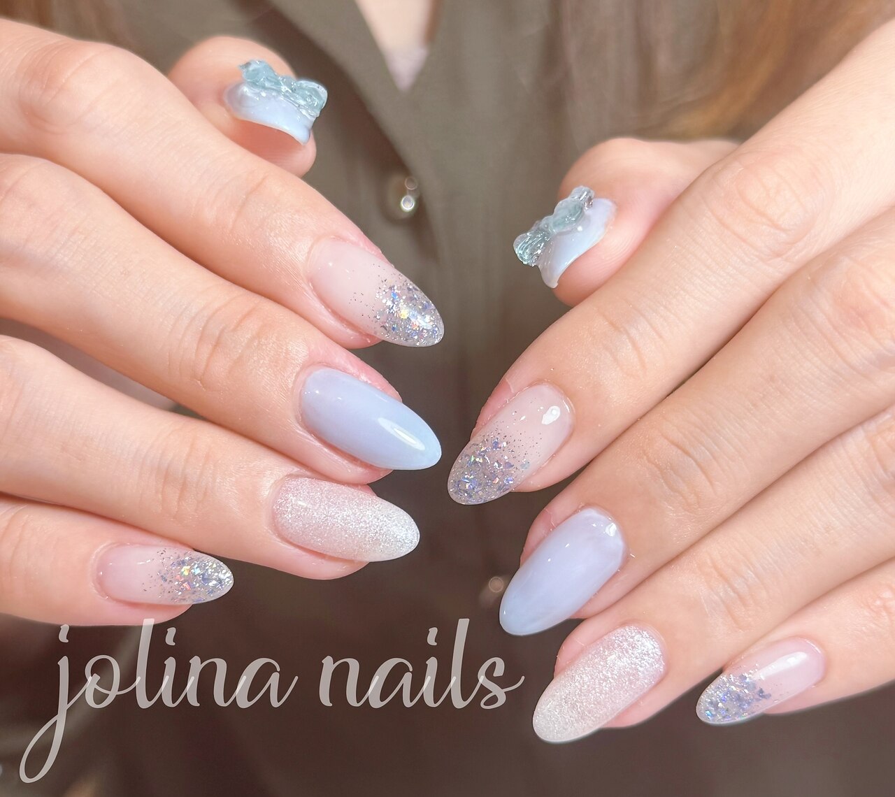 オーダー◇ネイルチップ ミラーグラデ ピンク 量産型 韓国 薔薇 リボン 推し オーダー◇ネイルチップ ミラーグラデ ピンク 量産型 韓国 薔薇 リボン