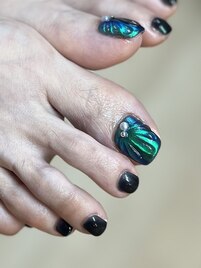 親指アートフットネイル