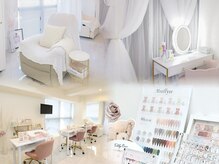 Lunasisの雰囲気（・Eye→個室マンツーマン施術・Nail→計4席(1席ずつカーテン有)）