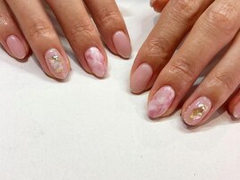 ジェルネイル大理石ネイル