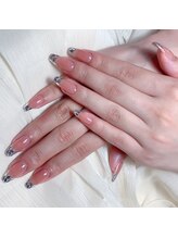 Mネイル/ガラスフレンチ