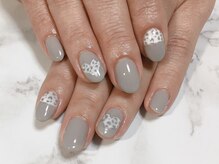 ミーレン ネイルサロン(Miren)/ヒョウ柄ハートネイル