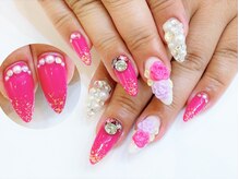 ネイルコレクション ベビーピンク(Baby Pink)/ジェル定額￥９９９０★３Ｄ薔薇