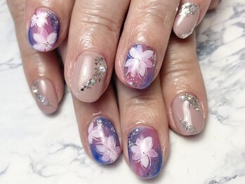 ヘアーアンドネイル ルシア(Hair&Nail Lucia)/持ち込みお花ネイル!