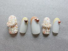 ネイリシャス(NAILICIOUS)/ツイード&すりガラスフレンチ