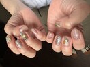 キラキラシェルネイル