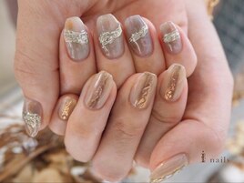 シルバーリング風ネイル