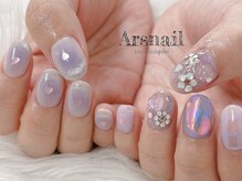 アルスネイル(Ars nail)/パープルマグネットフレンチ