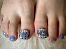 アミュリー ネイル アトリエ(Amury nail atelier)/ツイード くすみカラー パール