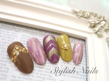 スタイリッシュネイルズ(Stylish Nails)/秋冬　ブラウンパープル