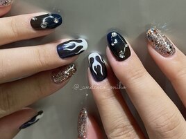 キラキラ ファイヤーネイル
