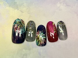 定額/花火ネイル