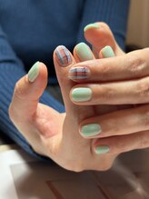 フィルネイル(fil nail)/ショート　チェック２本アート