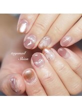 たゆ ネイル(たゆnail)/パールハートフレンチネイル