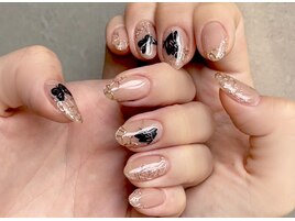薔薇レースアンティークネイル