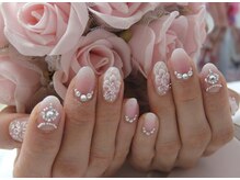 ネイルサロンミキ 横浜(MIKI)/ビジューパール薔薇3Dブライダル