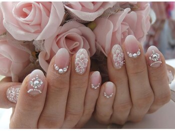 ネイルサロンミキ 横浜(MIKI)/ビジューパール薔薇3Dブライダル