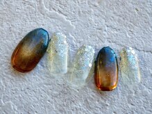 カトルナフ(quatre fois neuf)/冬のオーロラニュアンスネイル