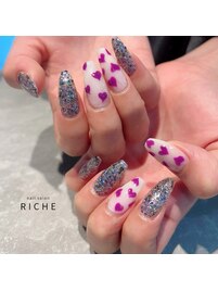 手書きハートネイル♪