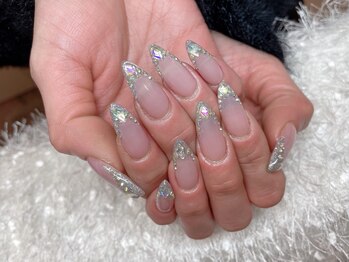 レアネイル 新宿(le'a nail)/オーロラガラスフレンチ