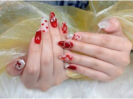 バレンタインネイル