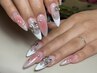 ネイルケア+スカルプ長さだし持ち込みアートネイル￥12000
