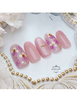 ピオニーネイル(peony nail)/春の始まり　パンジー