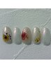 【3月HANAE限定】押し花ネイル　甘皮ケア付き¥6600