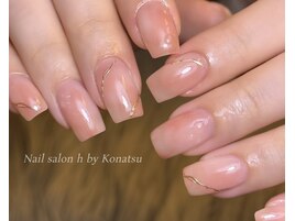 夏/桃/上品ニュアンスネイル