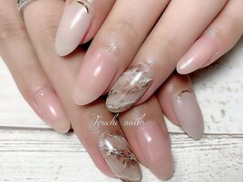 シンプル天然石ネイル