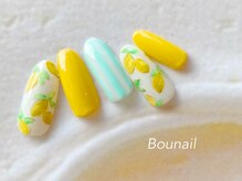 ボネール(nail ＆ eyelash Bounail)/手描き　フルーツ　レモン　果物