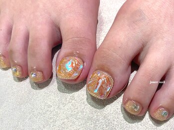 ジュアネイル(jouer nail)の写真/【JR千葉駅近＆21時迄営業!】お仕事頑張る貴女も指先から綺麗にしてお洒落な毎日を◎フットネイル¥9000～