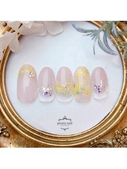 ピオニーネイル(peony nail)/2月新作　春を告げるミモザ
