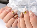こっくりオレンジの秋ネイル☆