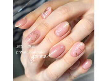 ジェルメ(germer)/人気のピンクにミラーでハート