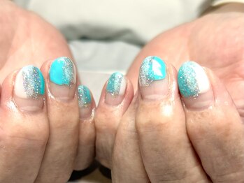 パープルの爪屋/塗りかけネイル