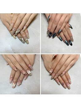 ネイルアンドビューティーサロン シュエット(CHOUETTE)の写真/短い爪も、憧れのロングネイルに♪ワンホン・推しデザインなど◎長さ出し対応サロン