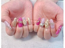 ネイル ビューティーマジック 葛西本店/パープルxゴールドネイル