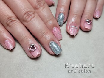 エシェール(H'eshare)/夏のツイードネイル