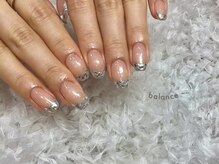 シンプルジェルネイル専門店 バランス(balance)/自爪風ガラスフレンチ